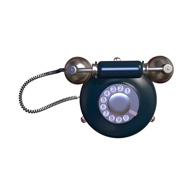 Retro-Stil Telefon 3D-Illustration — Stockfoto