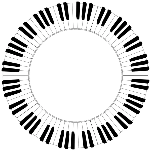 yuvarlak siyah beyaz piyano klavye çerçeve