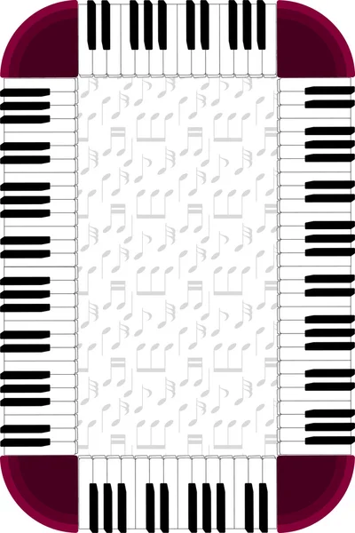 Marco de piano con backgorund atenuado — Archivo Imágenes Vectoriales