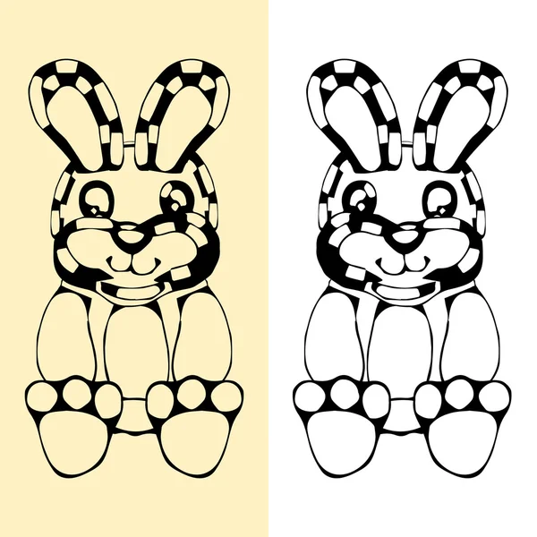 有趣的兔子剪影绘图 — 图库矢量图片