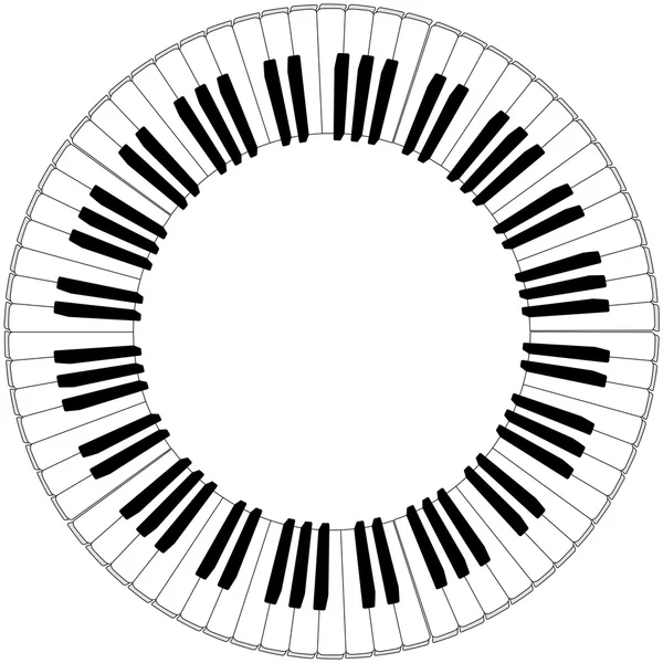 yuvarlak siyah beyaz piyano klavye çerçeve