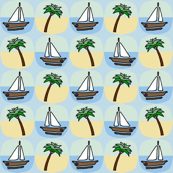 palmiye ve tekne seamless modeli