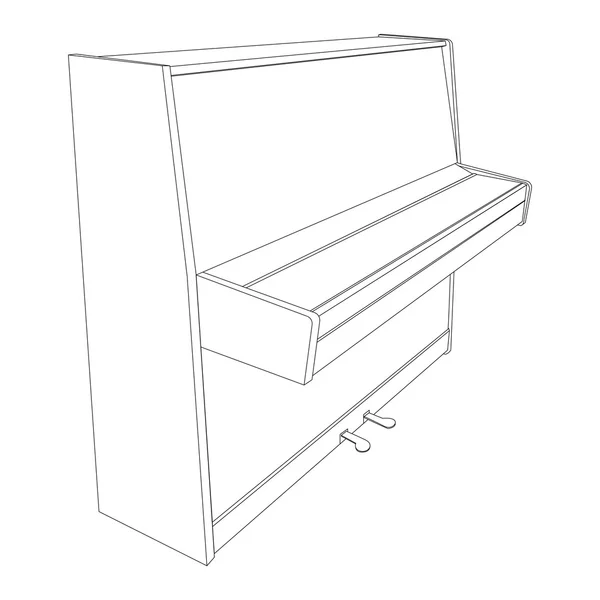 关闭钢琴轮廓与踏板 — 图库矢量图片