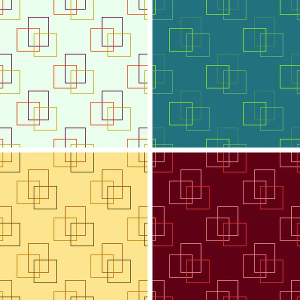 Sömlösa rectangulars beskriva mönster set — Stock vektor