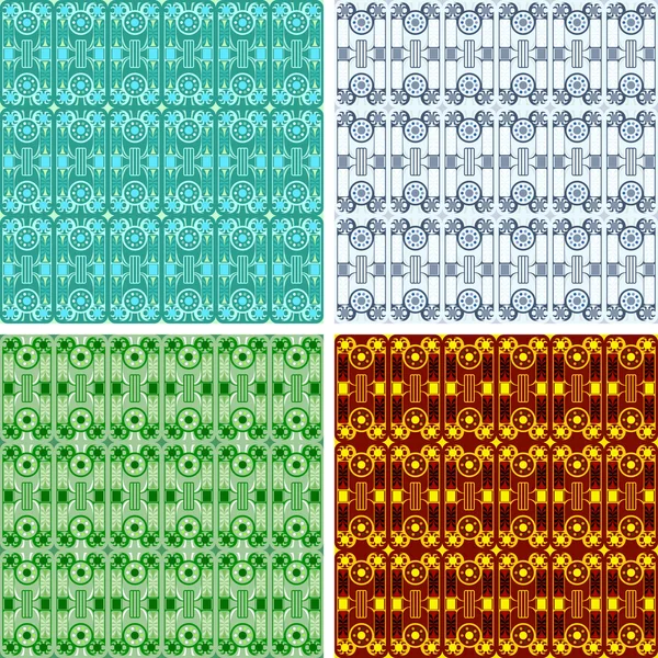 Seamless abstract art pattern set — Stock Vector