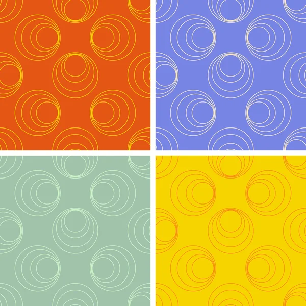 Seamless round figures pattern set — Stock Vector