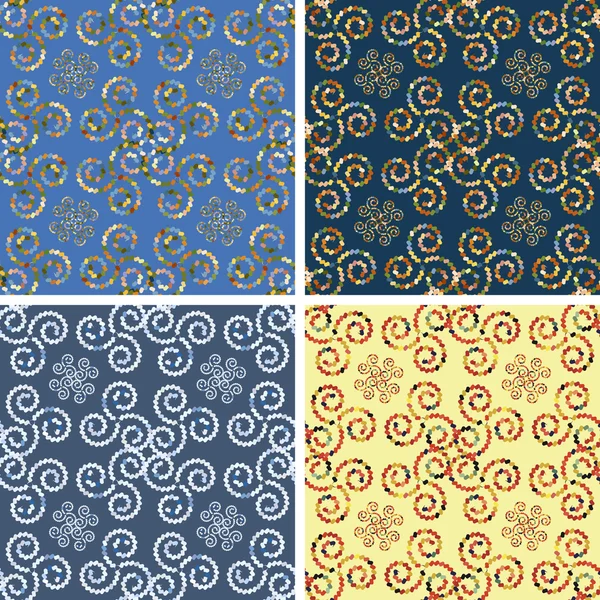 Seamless mosaic pattern set — Stock Vector