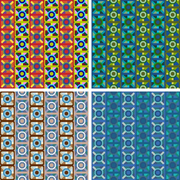 Seamless abstract art pattern set — Stock Vector
