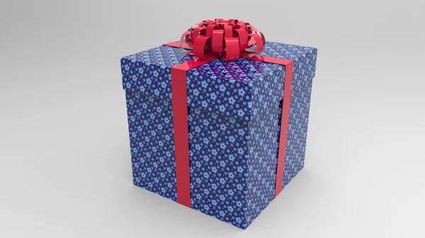 Caja de regalo con cinta y lazo — Foto de Stock