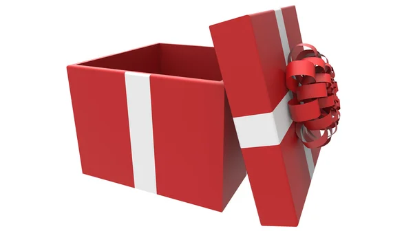 Colored gift box in red and white — Stock Photo, Image