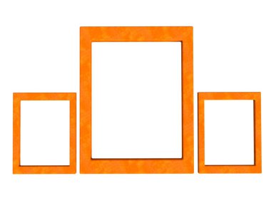 Üç dokulu photoframes turuncu ayarla