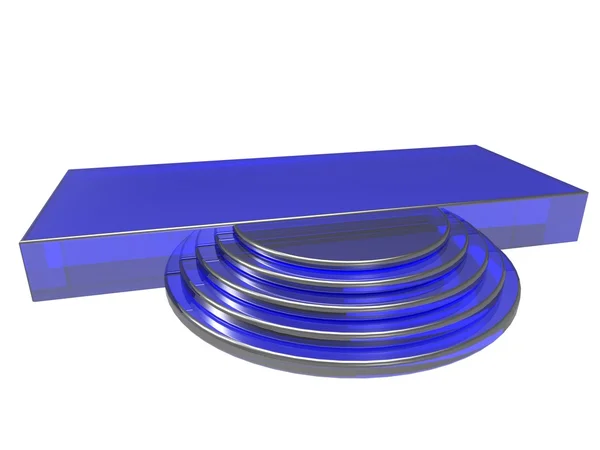 Nowoczesny podium w kolorze niebieskim — Zdjęcie stockowe