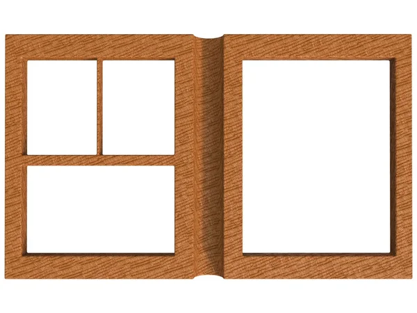 Libro fotomarco plegable texturizado renderizado en marrón — Foto de Stock