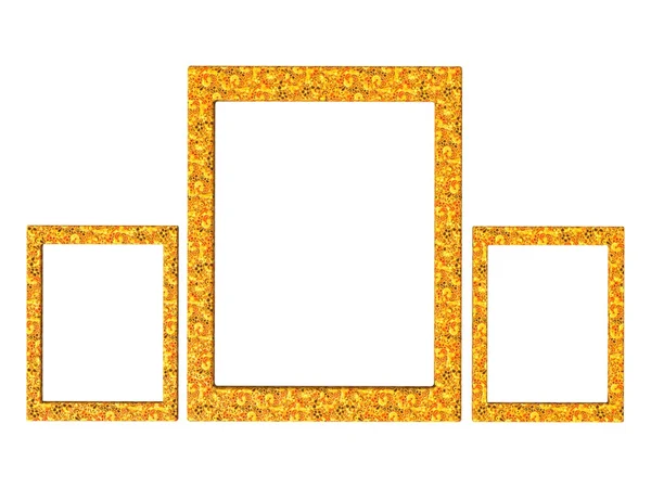 Tři dekorativní rámečky v oranžové — Stock fotografie