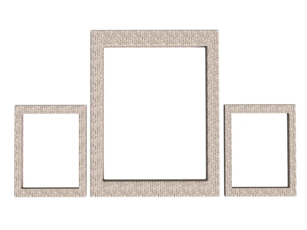 Tři dekorativní rámečky v šedé — Stock fotografie