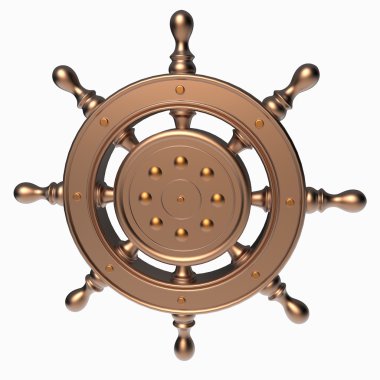 Deniz dümen 3d render tasarım beyaz arka plan üzerinde