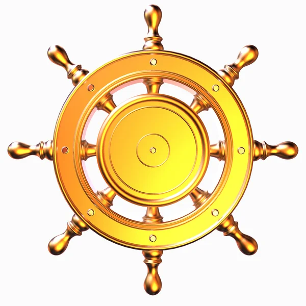 Deniz dümen 3d render tasarım beyaz arka plan üzerinde