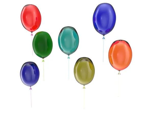 Colourful and shiny air ballons set — Stock Photo, Image