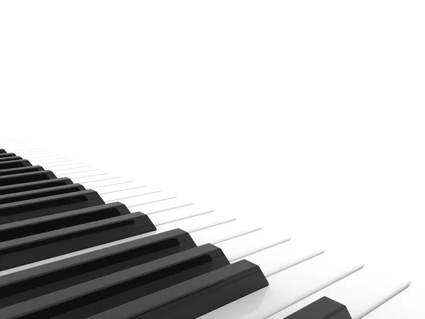 Teclado de piano preto e branco brilhante — Fotografia de Stock