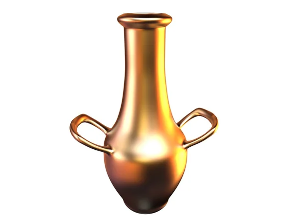 Goldene Vase 3D-Render mit Reflektionen — Stockfoto