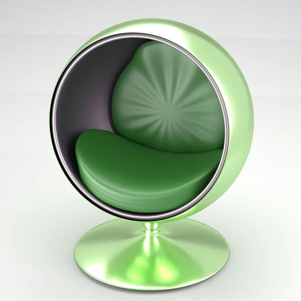 Сучасне кругле крісло в зеленому — стокове фото