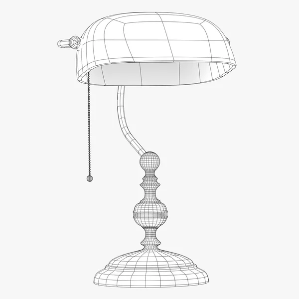 Old-style lamp wireframe — Stock Photo, Image