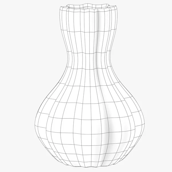 Vase Schwarz-Weiß Wireframe Bild — Stockfoto