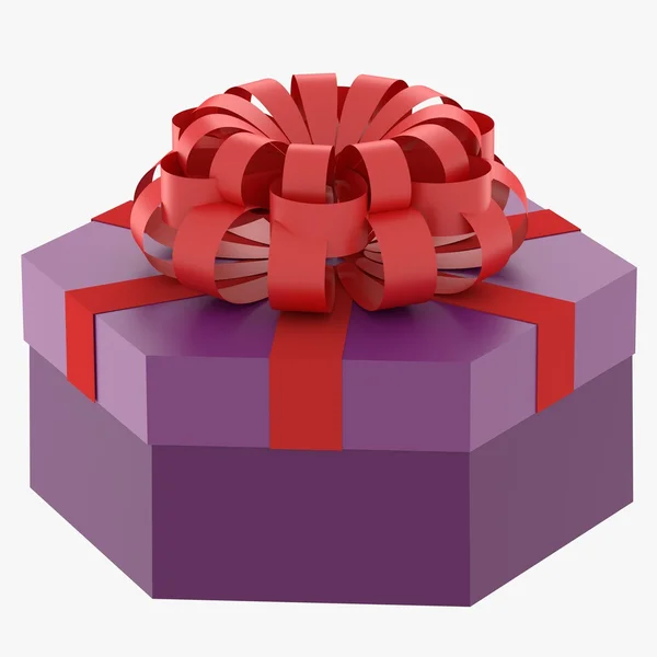 Caixa de presente brilhante com bowknot — Fotografia de Stock
