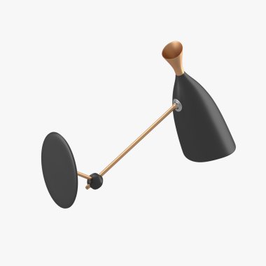 Siyah Abajur ile Duvar lambası