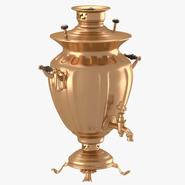 Semaver siyah tutamaçları ile dekore edilmiş