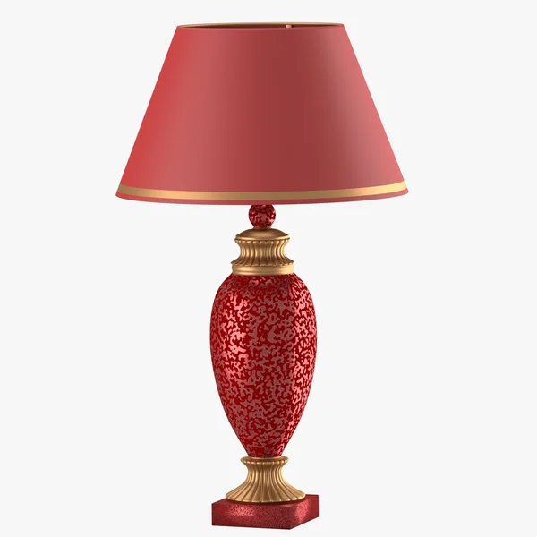 Лампа в старому стилі з червоним куполом — стокове фото
