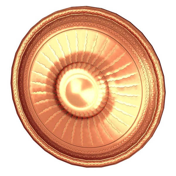 Round shield with sun image — Stock Photo, Image