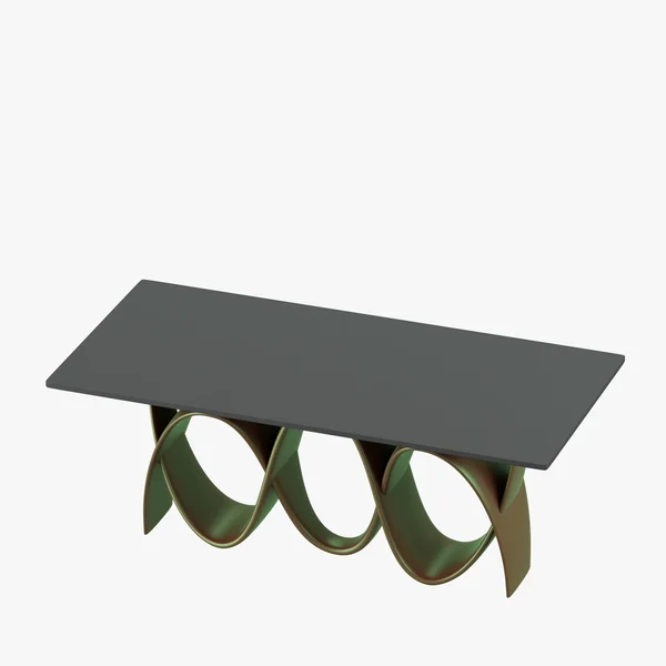 Table with curved metallic legs — Stock Photo, Image