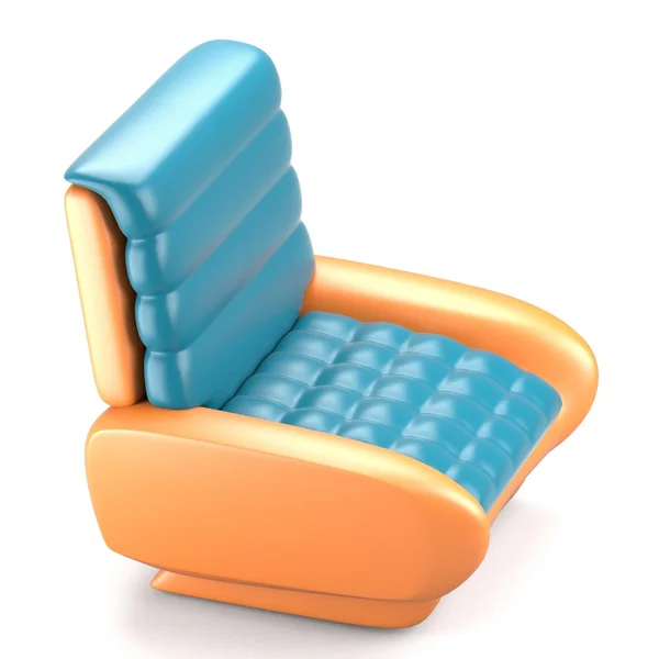 Futuristic design blue leather chair — Stock Photo, Image
