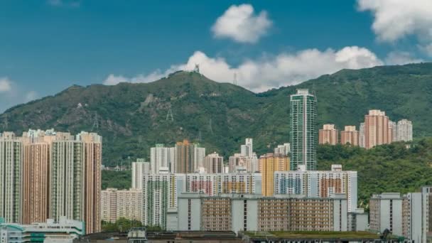 Draufsicht auf Gebäude am Tag in der Finanzierung städtische Zeitraffer, hong kong city — Stockvideo