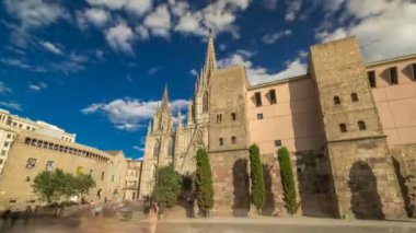 Barselona Katedrali timelapse hiperlapse Barselona'da.