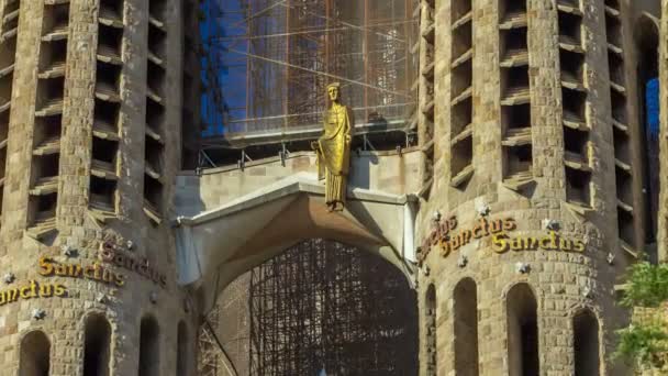 La sagrada familia Zeitraffer-Hyperlapse - die beeindruckende Kathedrale von Gaudi, Barcelona, Spanien. — Stockvideo