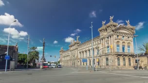 西班牙巴塞罗那港的Edifici De La Duana — 图库视频影像