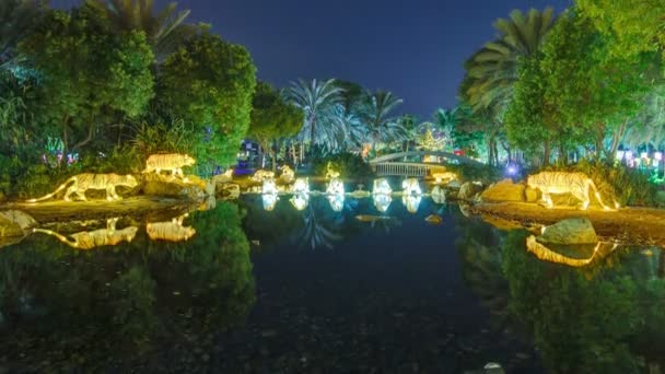 Newly opened Dubai Glow Garden timelapse is a state of Art architecture featuring environment friendly architecture — Stock Video