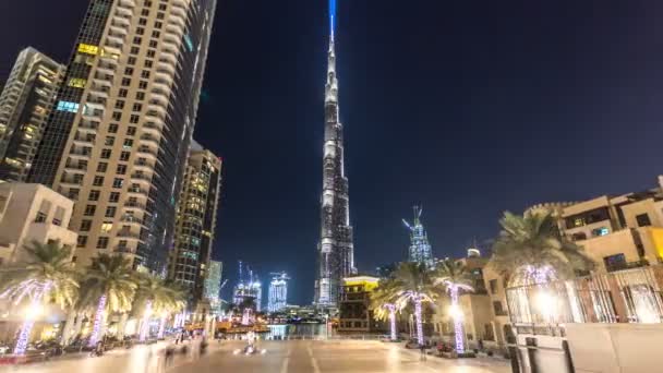 Dubaï centre-ville et Burj Khalifa timelapse hyperlapse à Dubaï, EAU — Video