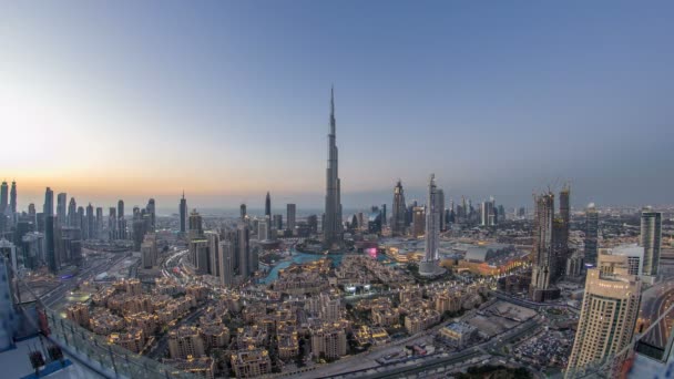 Dubai Downtown vista dall'alto a Dubai, Emirati Arabi Uniti — Video Stock