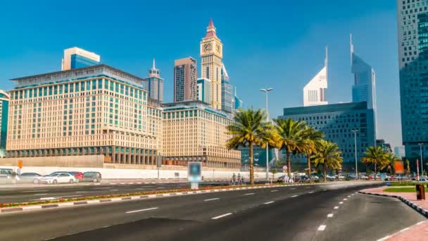Modern skyscrapers timelapse, Sheikh zayed road, Dubai, United Arab Emirates. — Stock Video