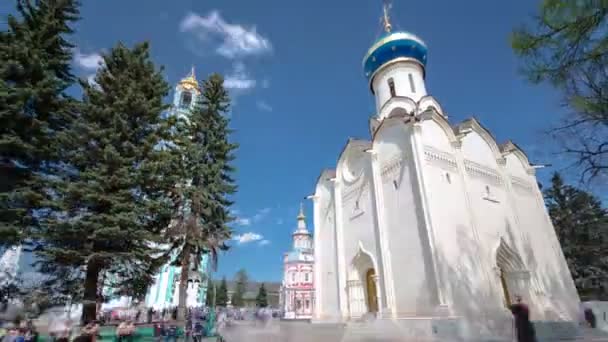 Grote kloosters van Rusland timelapse hyperlapse. De drie-eenheid-Sergius Lavra. — Stockvideo