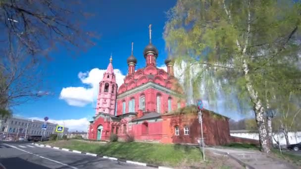 Kyrkan St Nicholas den Wonderworker Timelapse Hyperlapse. Yaroslavl, gyllene ringen, Ryssland — Stockvideo