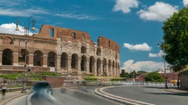 Colosseum veya Coliseum timelapse, olarak da bilinen Flavius anfi tiyatro Roma, İtalya