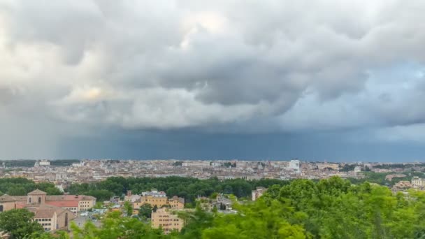 Vista panorámica del timelapse del centro histórico de Roma, Italia — Vídeo de stock