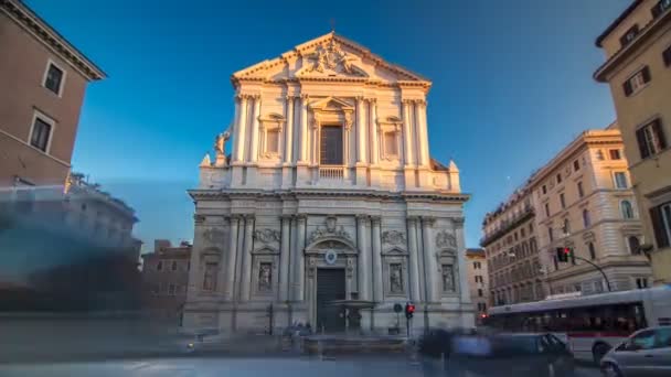 Iglesia Sant Andrea Della Valle timelapse hiperlapso en Roma — Vídeo de stock