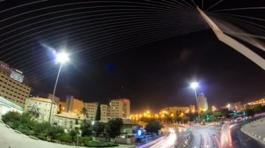 Kudüs girişinde Santiago Calatrava timelapse hyperlapse tarafından köprüden görünümü