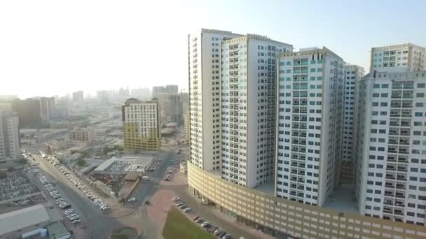 城市景观的阿治曼与现代建筑空中顶视图 — 图库视频影像