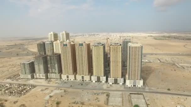 Cityscape of Ajman with modern buildings aerial top view — Stock Video